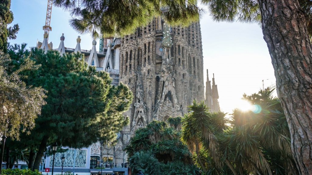 Sagrada Familia from Parc de la Sagrada Familia, Barcelona.